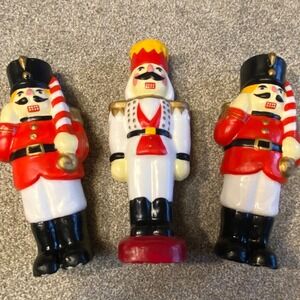 Vintage Nutcracker Soldier Candles Set of 3 Christmas Decor